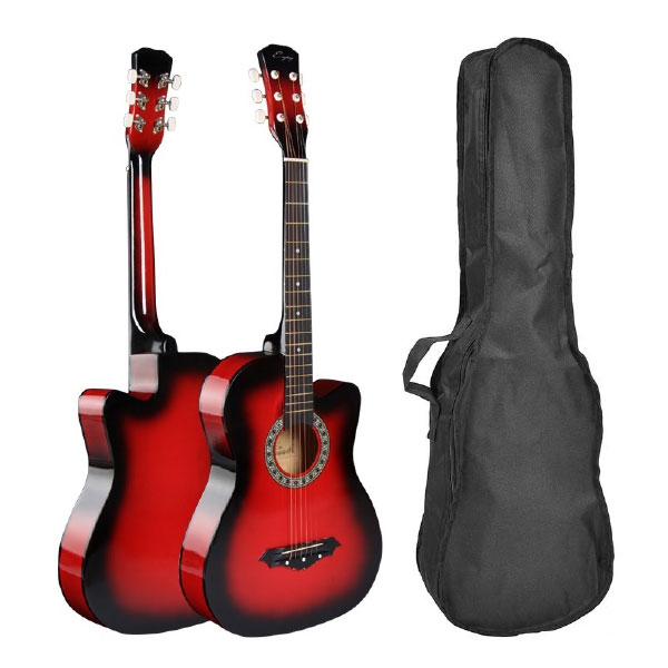 ENJOY Basswood 38&rdquo; Acoustic Guitar For Beginners, Red - MY-38C-RED