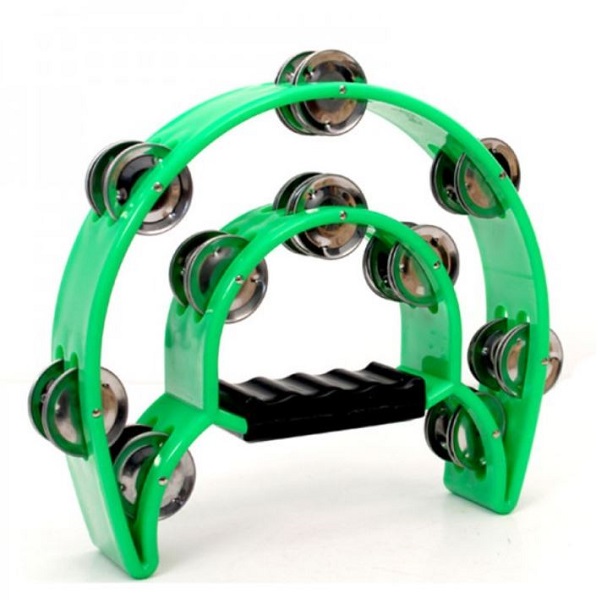 Double Row High Quality Tambourine, Green - TMB-GR